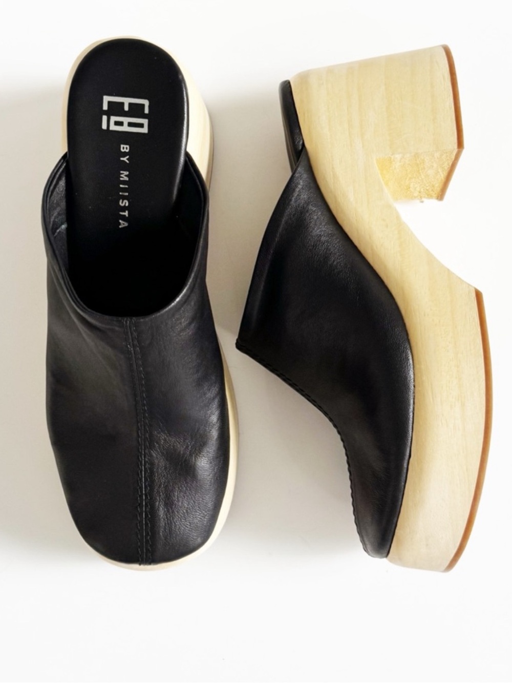 EB By Miista Clogs Platform in Black Leather
